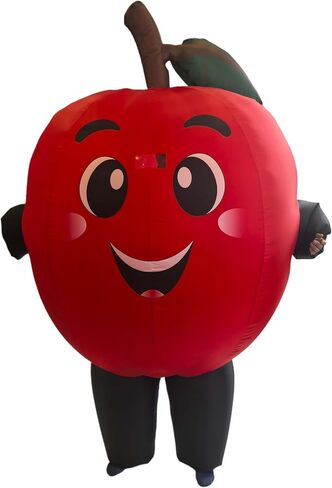 Lormaka Inflatable Red Apple Costume, Funny Fruit Halloween Outfit for Adults, Novelty Blow Up Suit in Saudi Arabia