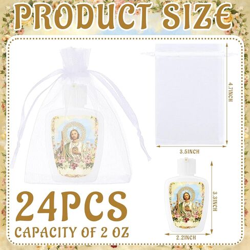 Yungyan 24 Pcs Holy Water Bottles Bulk 2oz Holy Water Container Plastic Empty Containers First Communion Confirmation Gifts for Church Events Baptisms Christian Catholic Party Favors in Kuwait