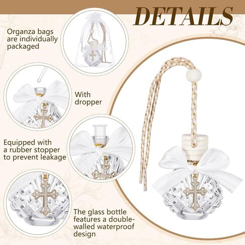 Chunful 20 Set Holy Water Bottles Baptism Party Favor with Cross Plastic Drip Tube Cork Stopper String and Bags for Christian Church Baptism First Communion Jerusalem Wedding Graduation Gift in Kuwait