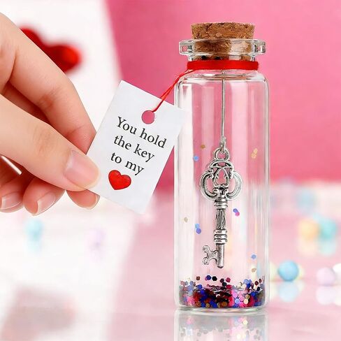 Handmade Glass Bottle Pendant, Romantic Keepsake Gift for Valentine's Day, Anniversary, Wedding, Decorative Jewelry Accessory for Her or Him in Kuwait
