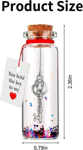 Handmade Glass Bottle Pendant, Romantic Keepsake Gift for Valentine's Day, Anniversary, Wedding, Decorative Jewelry Accessory for Her or Him in Kuwait