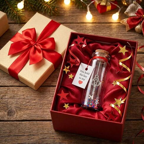 Handmade Glass Bottle Pendant, Romantic Keepsake Gift for Valentine's Day, Anniversary, Wedding, Decorative Jewelry Accessory for Her or Him in Kuwait