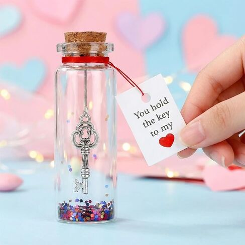 Handmade Glass Bottle Pendant, Romantic Keepsake Gift for Valentine's Day, Anniversary, Wedding, Decorative Jewelry Accessory for Her or Him in Kuwait