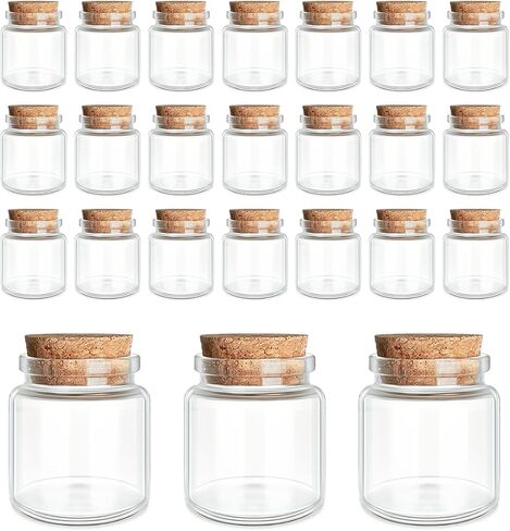 9-Pack 1.7 oz (50 ml) Glass Bottles with Cork Stoppers – for Spell Bottles, Spice Jars, DIY Party Favors, Travel Memories & Plant Propagation – Empty Recyclable Containers for Crafts, Kitchen,Décor in Saudi Arabia