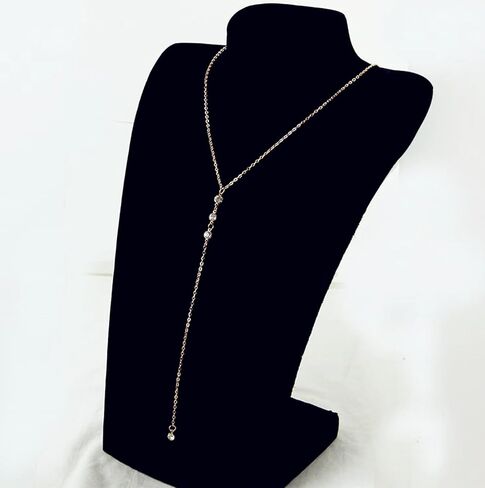 2 Set Rhinestone Back Chain Necklace Bridal Wedding Backdrop Body Jewelry for Women Summer Body Chain Necklace Shoulder Back Chain in Kuwait