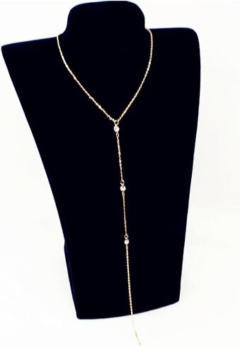 2 Set Rhinestone Back Chain Necklace Bridal Wedding Backdrop Body Jewelry for Women Summer Body Chain Necklace Shoulder Back Chain in Kuwait