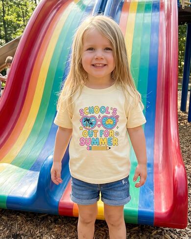 Last Day of School T-Shirt for Kids Toddler Funny Short Sleeve Tee Girls Boys Cotton 2T-8T in Saudi Arabia