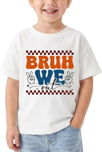 Last Day of School T-Shirt for Kids Toddler Funny Short Sleeve Tee Girls Boys Cotton 2T-8T in Saudi Arabia