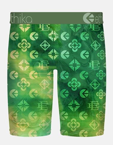 Ethika Men’s Boxer Brief, Knee Length, 4-Way Stretch Performance Underwear with Graphic Prints - Why Try in Kuwait