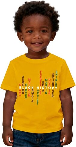 BOUTIKOME Toddler Girl Black History T-Shirt Juneteenth Short Sleeve Shirt Vintage Black History Month Tee Funny Letters Tops in Kuwait