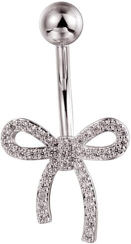 14G تشيكوسلوفاكيا القوس حلقات زر البطن للنساء 316L الجراحية الصلب البريق Bowknot البطن السرة حلقة السرة ثقب الحديد الذهب الفضة ثقب الجسم المجوهرات in Kuwait