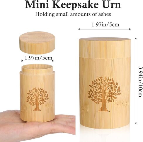 Small Bamboo Scattering Urn Tube for Human Ashes Mini Bamboo Spreading Cremation Tube Urn Keepsake Urn for Adult Male Female Pet Dog Cat Ashes 3.94''x1.97'' in Saudi Arabia