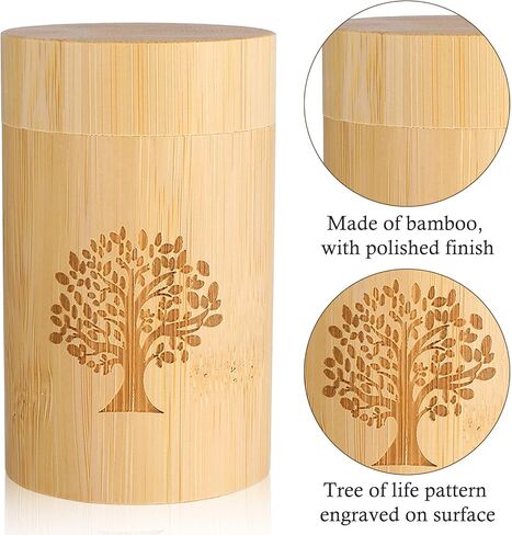 Small Bamboo Scattering Urn Tube for Human Ashes Mini Bamboo Spreading Cremation Tube Urn Keepsake Urn for Adult Male Female Pet Dog Cat Ashes 3.94''x1.97'' in Saudi Arabia