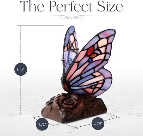 OneWorld Memorials Tiffany Style Butterfly Lamp, Butterfly Stained Glass Lamp, Memorial Keepsake for Loved Ones - Extra Small - Purple Cremation Keepsake Urn for Ashes in Saudi Arabia