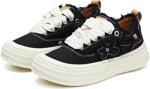 Women's Ribbon Sneakers Casual Retro Walking Shoes for Lady | Women’s casual sneakers with elegant lace-up closure memory foam with thick sole & breathable upper for all-day wear in Kuwait