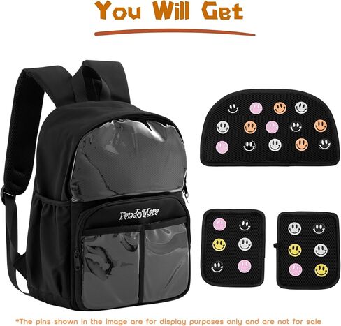 Ita Bag Pin Display Backpack with Insert, Cute Ita Backpack for Anime Cosplay, Black in Saudi Arabia