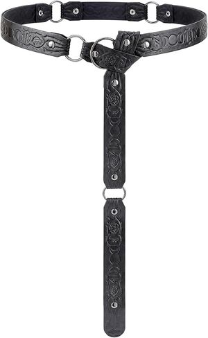 Medieval Renaissance Leather Belt - Vintage Fantasy Leather Waist Belts for LARP Viking Knight Costume Accessory in Kuwait
