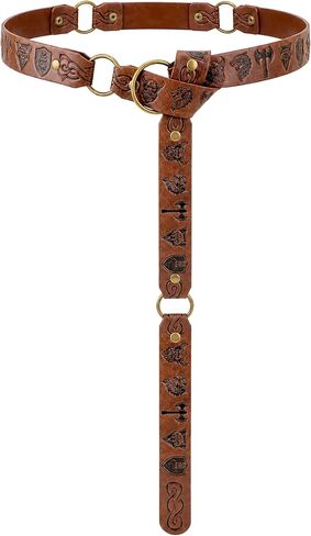 Medieval Renaissance Leather Belt - Vintage Fantasy Leather Waist Belts for LARP Viking Knight Costume Accessory in Kuwait