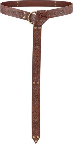 Medieval Renaissance Leather Belt - Vintage Fantasy Leather Waist Belts for LARP Viking Knight Costume Accessory in Kuwait