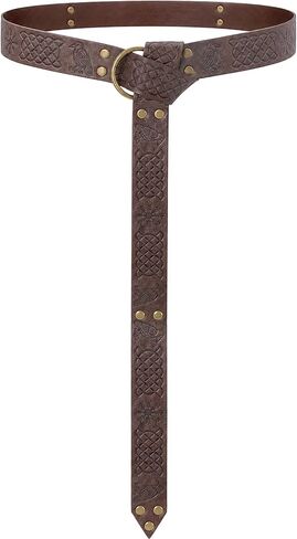 Medieval Renaissance Leather Belt - Vintage Fantasy Leather Waist Belts for LARP Viking Knight Costume Accessory in Kuwait