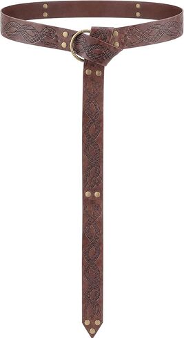 Medieval Renaissance Leather Belt - Vintage Fantasy Leather Waist Belts for LARP Viking Knight Costume Accessory in Kuwait