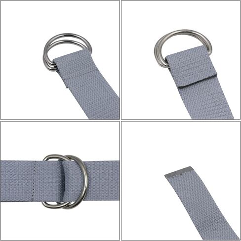 AIBEARTY Canvas Web Double D Ring Plaid Belt Silver Buckle Long Waistband for Women Men Teens in Kuwait