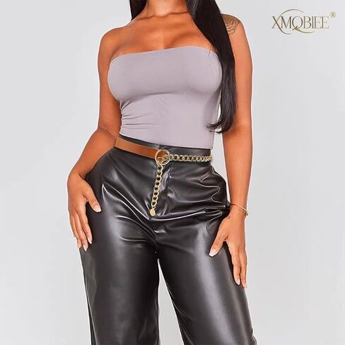 Women's Leather Belt with Gold Chain, Stylish Waist Belt with Coin Charm for Jeans Dresses and Coats in Kuwait