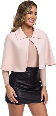 TONGFANTFL Women Capelet Shawl Short Cloak Cape Warm Poncho Fall Winter Soft Shawl Cover Up in Saudi Arabia