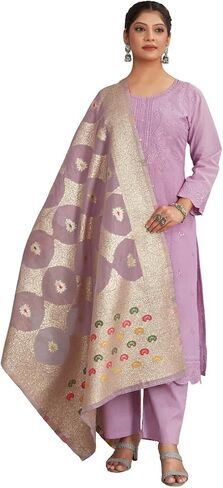 Indian Wedding Ethnic Chanderi Jacquard Fabric Festive Bridal Wear Scarf Shawl Soft Elegant Dupatta For Women (Only Dupatta) in Kuwait