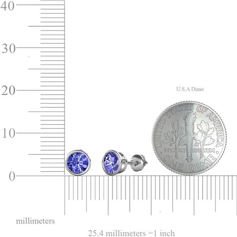 Tanzanite Bezel Set Solitaire Stud Earrings 0.95 ctw 14K White Gold in Saudi Arabia