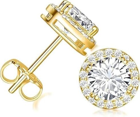 Gold Stud Earrings for Women 14K Gold Earrings for Women with Cubic zirconia Dazzling and High-end look Womens Gold Earring Studs in Saudi Arabia