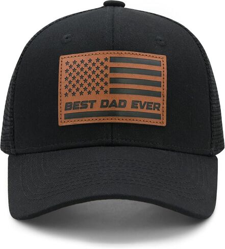 Best Dad Ever American Flag Trucker Hat, Fathers Day Birthday Gifts for Dad Husband from Daughter Wife Son in Saudi Arabia