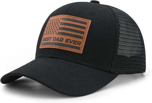 Best Dad Ever American Flag Trucker Hat, Fathers Day Birthday Gifts for Dad Husband from Daughter Wife Son in Saudi Arabia