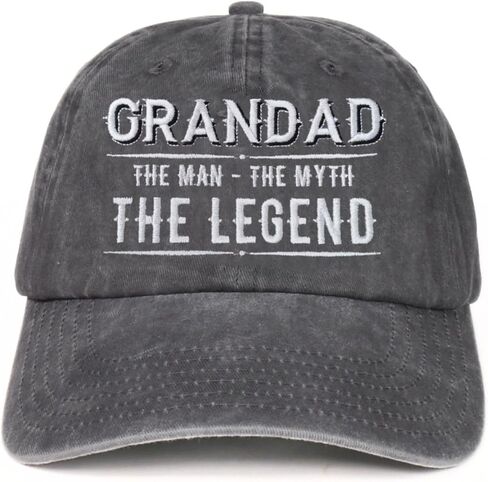 Grandad Gifts Embroidered Cap, Funny Grandpa Gifts for Men, Adjustable Hat Gifts Accessory for Birthday & Christmas Grey in Kuwait
