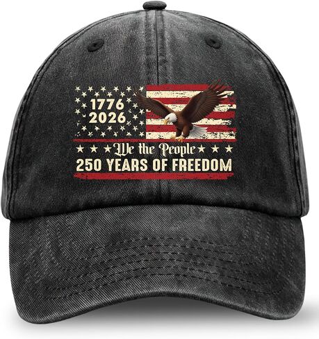 250 Year American Anniversary Hat - Adjustable Grey 250 Anniversary USA Hat with Eagle Liberty Bell Statue of Liberty Baseball Cap for Men Women Patriotic in Saudi Arabia
