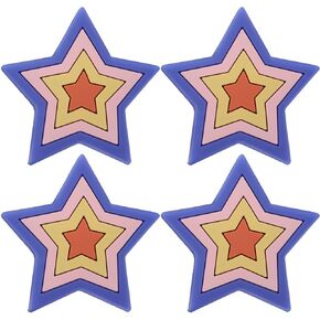 4pcs Cartoon Silicone Drawer Handles Cute Cabinet Knobs ’s Wardrobe Pulls Star-Shaped Colorful Soft Anti-Collision Kitchen Cupboard Hardware for ’ Room in Kuwait