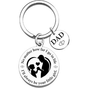 Fathers Day Birthday Gift for Dad from Daughter Unique Dad Keychain Birthday Fathers Day Gift Ideas for Dads-No matter how far I go in life, I'll always be your little girl in Saudi Arabia