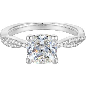 14K Gold Twisted Vine Engagement Ring Cushion Cut Cubic Zirconia Promise Rings Bridal Rings for Women in Saudi Arabia