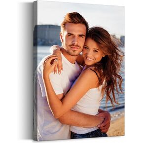 Customizable Photo Canvas Print with Deep Floating Frame - Personalized Gallery Wrapped Wall Art from Your Image - Beige Walnut Black White Options for Gifts (Framed, 11x14) in Saudi Arabia