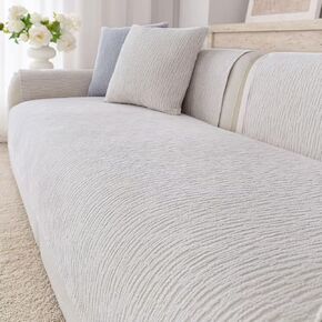 Waterproof Couch Cover for Dogs,Nonslip Sofa Cover for L Shaped Sofa,Washable Furniture Protector Pet Friendly(White,36"x94") in Saudi Arabia