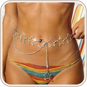 Mermaid Starfish Waist Chain for Women - Shell Body Jewelry Beach Accessories, Gold Summer Bikini Belly Chain for Pirate Festival & Mermaid Costume Jewelry in Saudi Arabia