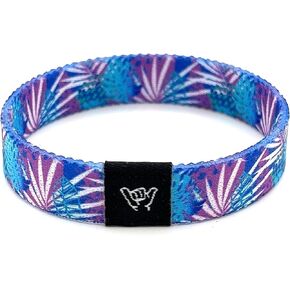 Hang Loose Bands - Coastal Surfer Beach Bracelet for Men, Women & Teens - Comfy Summer - Boho Reversible Wristband - Island Palms | Small: 6.5" (most common fitting size) in Saudi Arabia