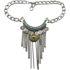 Boot Bracelet Set for Women 2-Pack Silver Boot Chains, Adjustable Size Fit Turquoise Blue Bead Bar, Coin Medallion & Fringe – Cowgirl Western Boot Jewelry, Gift-Ready BC23 in Saudi Arabia