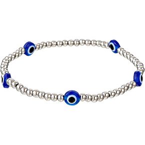 Evil Eye Anklet for Women Handmade Gold Tone Stretch Beaded Stainless Steel Evil Eye Charm Ankle Bracelets for Women Waterproof in Kuwait