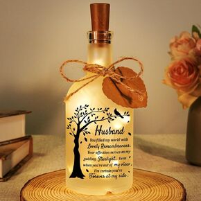 Memorial Gifts for Loss of Husband, Loss of Husband Sympathy Gift, In Memory of Husband, Bereavement Condolences Gift for Loss, Sympathy Decorative Bottle Jar Lighting in Saudi Arabia
