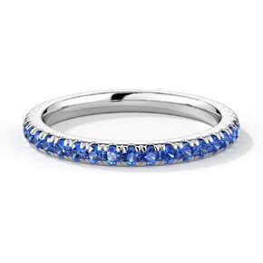 MSBLUE Blue Moissanite Wedding Band Ring for Women, Rhodium Plated Sterling Silver Eternity Band, Anniversary Ring in Saudi Arabia