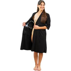 Hudson & Broome Women’s Post-Surgery Robe – Mastectomy Recovery Nightgown with 4 Drain Pockets, Soft 3/4 Sleeve Pajama Dress in Kuwait