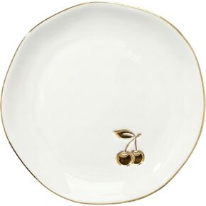 InnoBeta Cherry Gifts - 4.75" Handcrafted Ceramic Ring Dish with Gold Trim, Decorative Trinket Dish for Rings Earrings Necklaces in Saudi Arabia