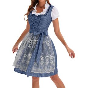 Women Plus Size Oktoberfest Costumes German Bavarian 3 Pieces Halloween Dirndl Lace Up Fashion Traditional Dresses in Saudi Arabia
