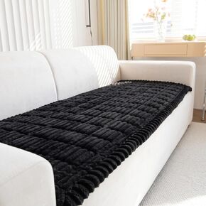 Toucans Couch Covers for Pets, Washable, Non Slip Plush Sofa Protectors, Fuzzy Pet Couch Covers, Pet Friendly (Grey, 27.6" x 82.7") in Saudi Arabia